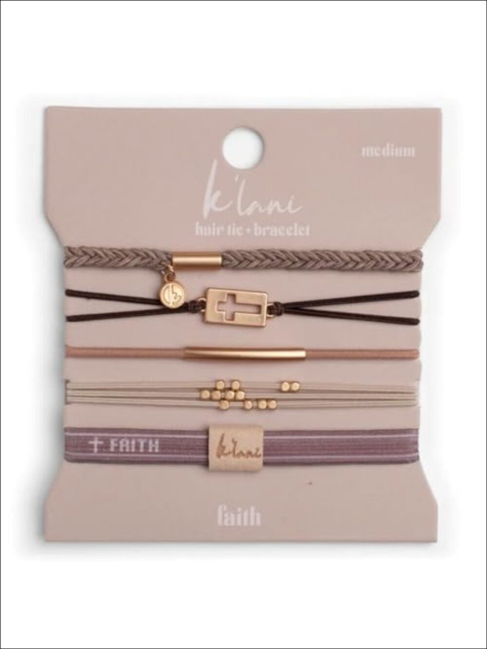 Boho Dual-Use Hair Tie Bracelet Set Elastic Ponytail Holders No-Damage 5pc